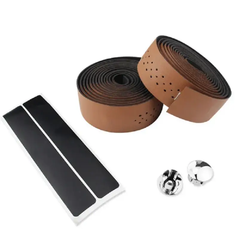 Brown Bicycle Handlebar Tape – EVA Foam 197 cm Set with Plugs and End Tape