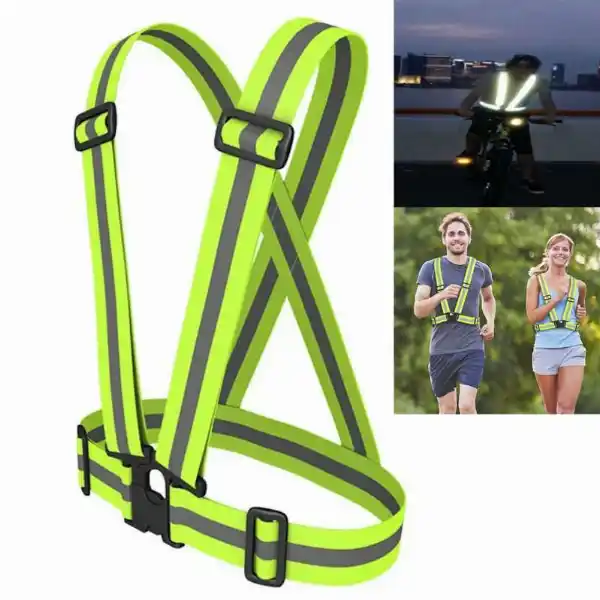 Green Adjustable Reflective Vest for Enhanced Visibility and Safety
