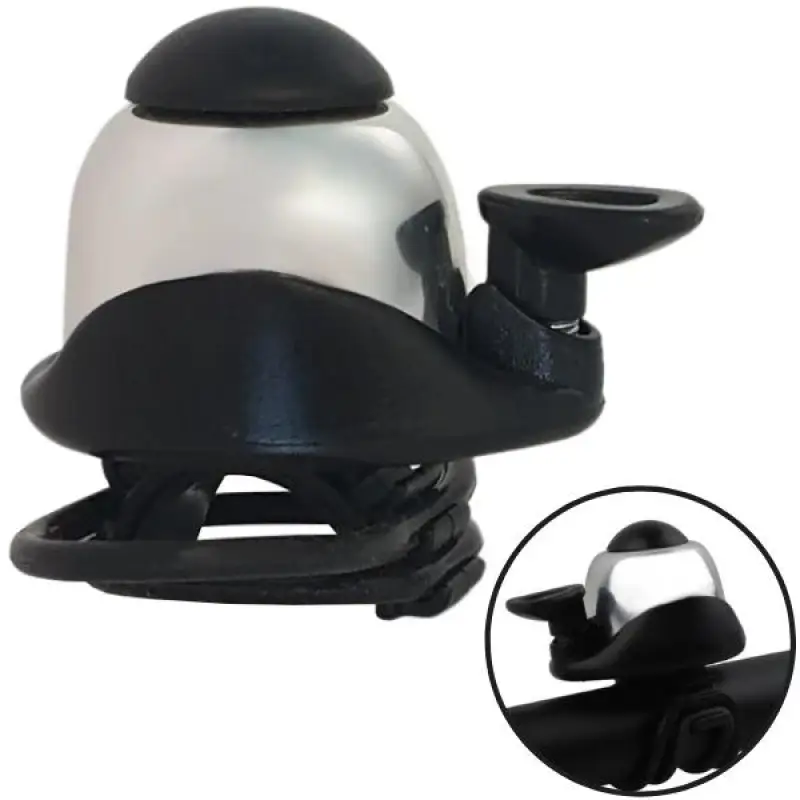 Loud Bike Bell for Bicycle - Safety & Style Silver and Black Colour Adsports BB-S2007