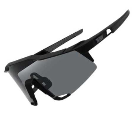 Black-Cycling-Sunglasses-64mm-with-UV400-Protection-front-shot-side-shot