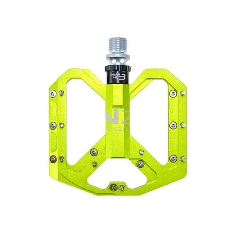 Green Clipless Pedals for Bikes Aluminum Alloy 320 grams