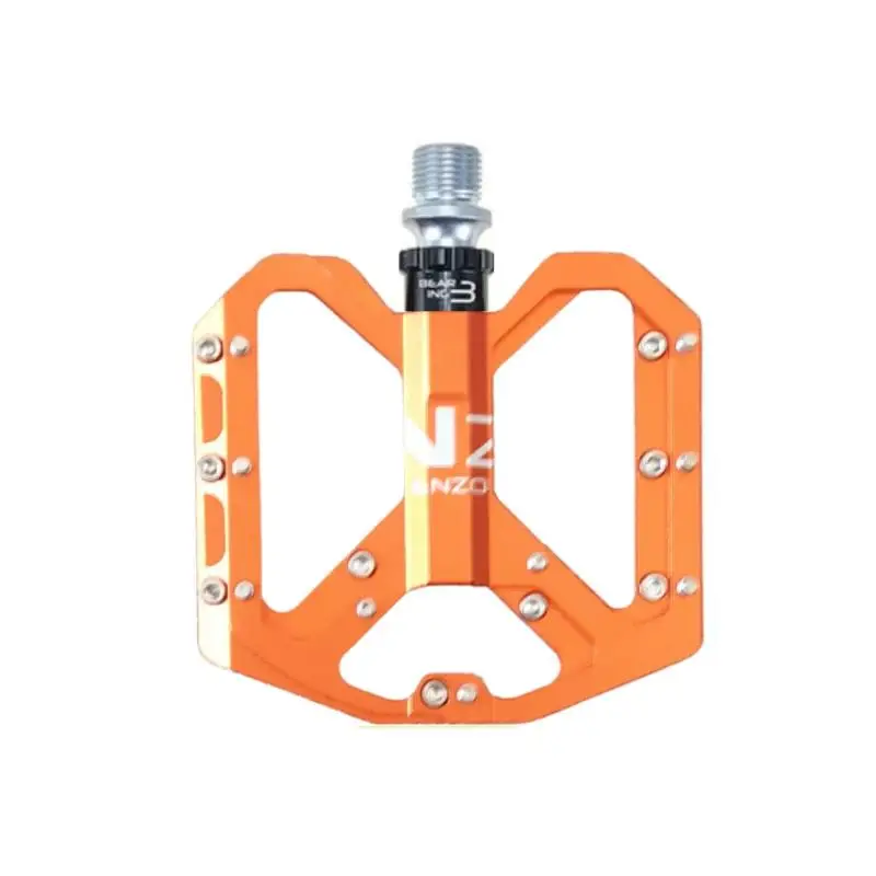 Orange Clipless Pedals for Bikes Aluminum Alloy 320 grams