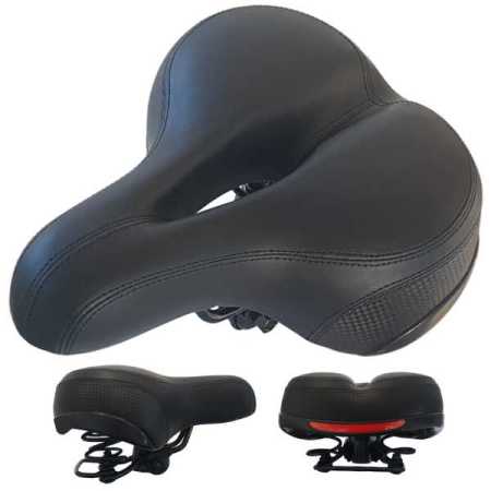 Wide Bike Seat with Padding and Dual Shock Springs