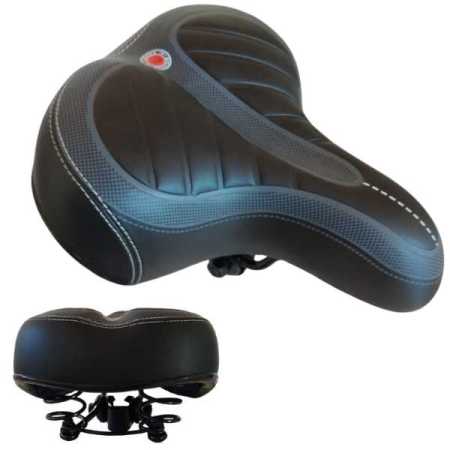 Wide Bike Saddle with Padding and Dual Shock Springs