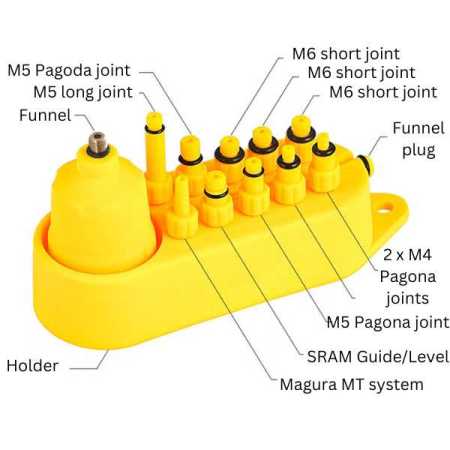 block-containing-bleed-connectors-for-magura-shimano-tektro-sram-pagona-pagoda-M4-M6-M5-