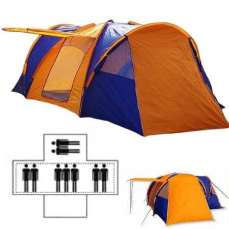 Three Room Tent with Living Area Sleeps up to 9 People