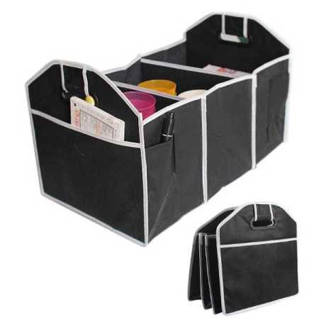 Foldable Car Boot Organiser Tidy with 3 Compartments Black