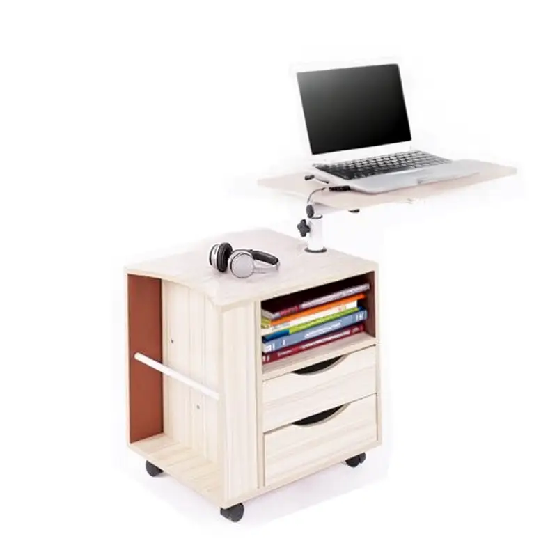 Mini Desk for Small Rooms and Offices with 360 Degree Laptop Stand and Drawers