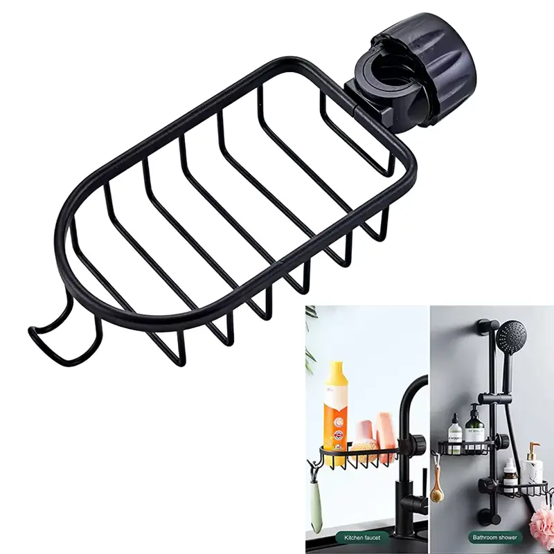 Adjustable-Matt-Black-Shower-Pole-Caddy-Universal-Fit-Bathroom-and-Kitchen-Storage-Rack-Main-Product-Image-Altb-NZ.webp