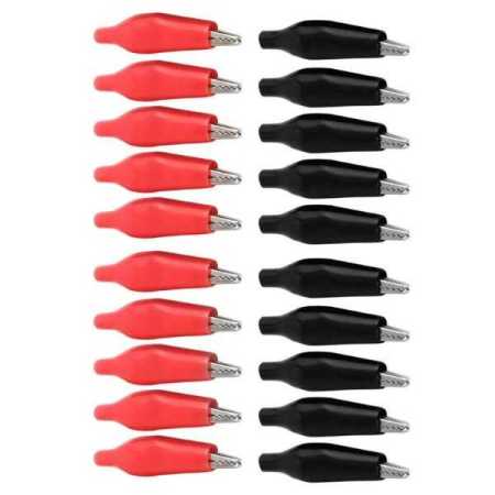 Alligator Clip Pack of 20 10 Each of Red and Black Colours