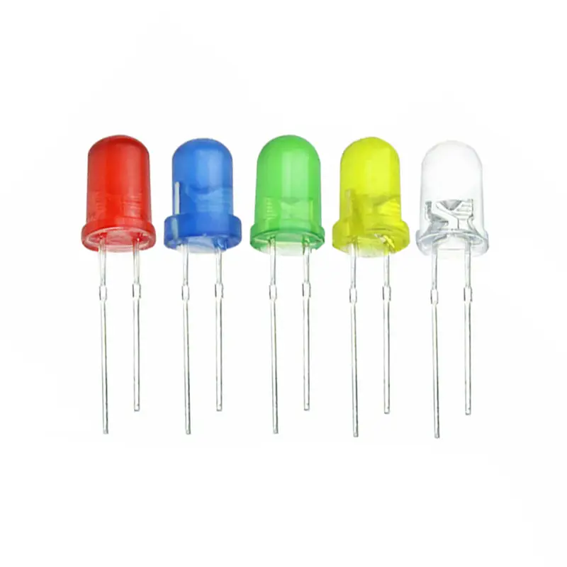 100 Pack of 5mm LED Blue Yellow Red Green and Clear