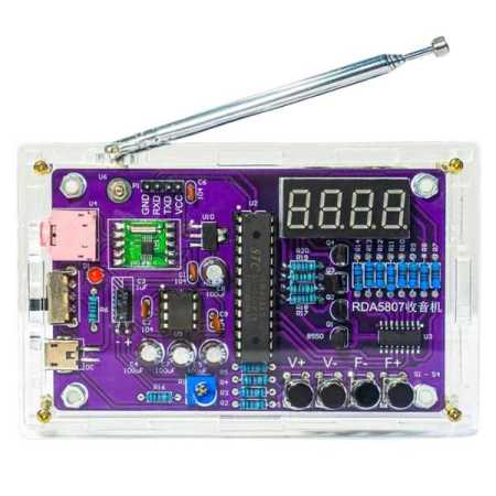 PCB-FM-Radio-Kit-for-Learning-Electronics-with-Frequency-Display-and-Shell-(5)