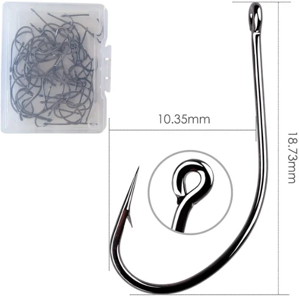 13# Size Barbed Hooks – High Carbon Fishing Hooks in a Box