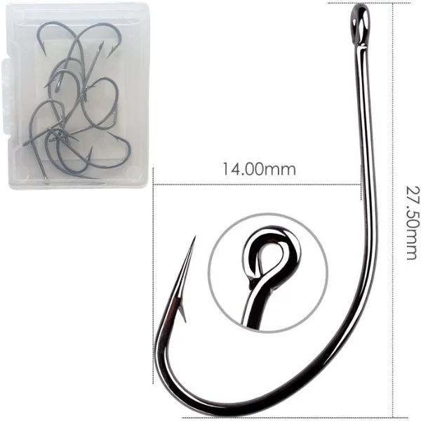 18# Size Barbed Hooks – High Carbon Fishing Hooks in a Box