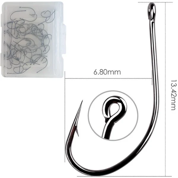 8# Size Barbed Hooks – High Carbon Fishing Hooks in a Box