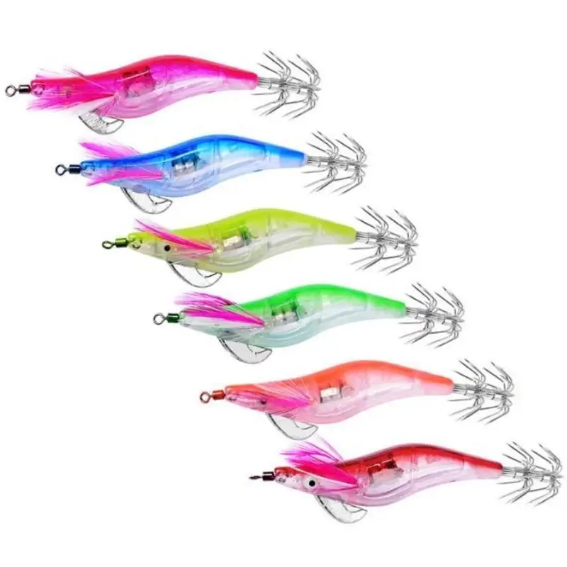 6pcs-12.5g-LED-Squid-Jigs-Lure-Set-105mm-Battery-Operated-Pink-Blue-Yellow-Green-Orange-and-Red.webp