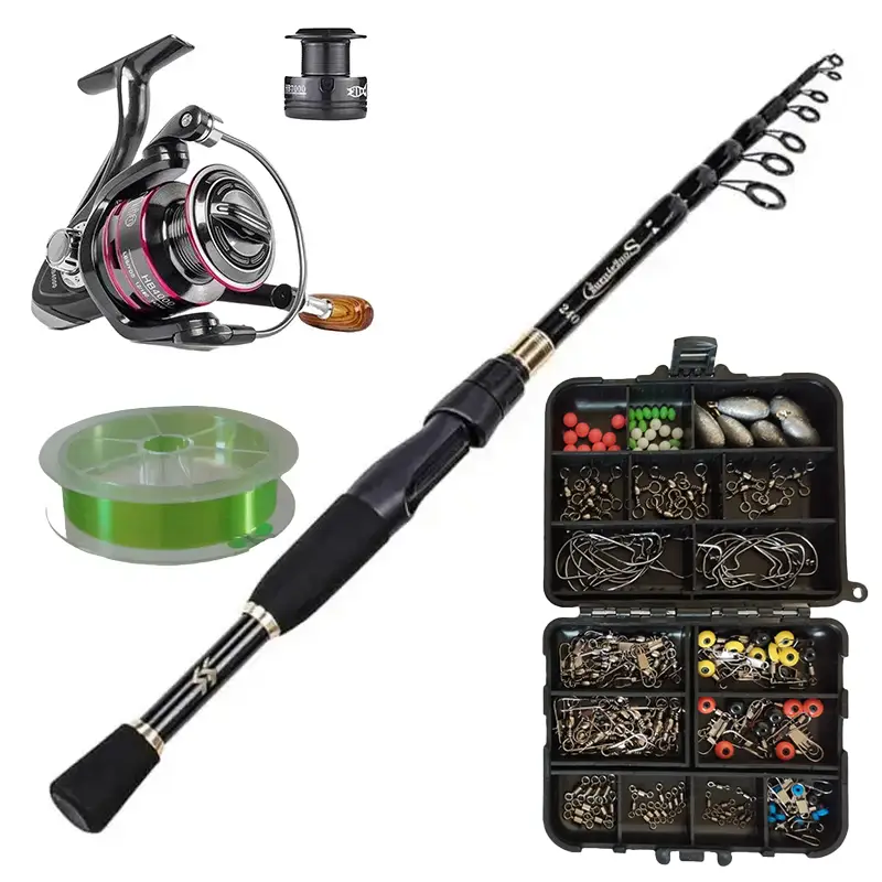 Fishing Starter Set - Spinning Rod and Reel Combo with Line and Tackle