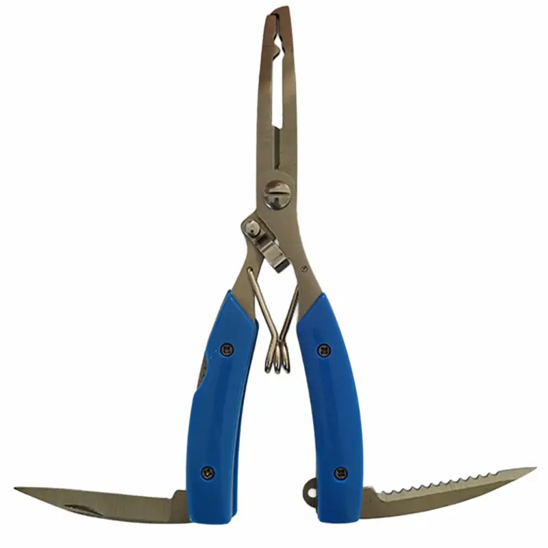 Multi-Function Fishing Pliers with Spring Return and Compact Belt Pouch