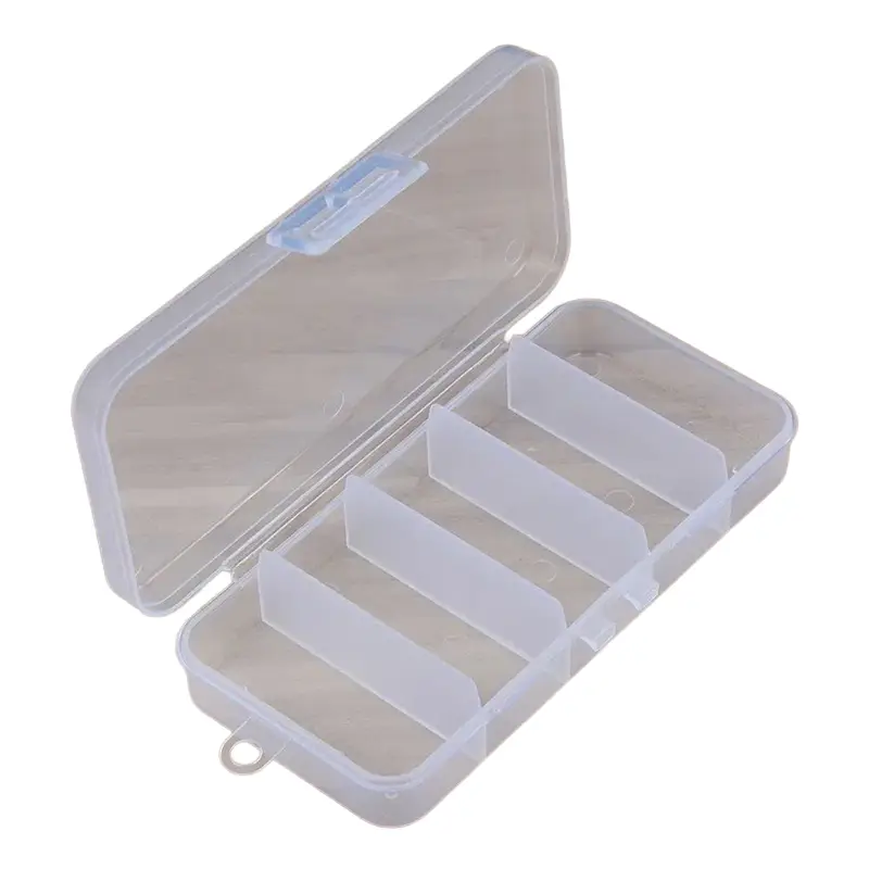 Compact 5-Compartment Tackle Box for Small Lures – Clear Plastic Fishing Storage Case