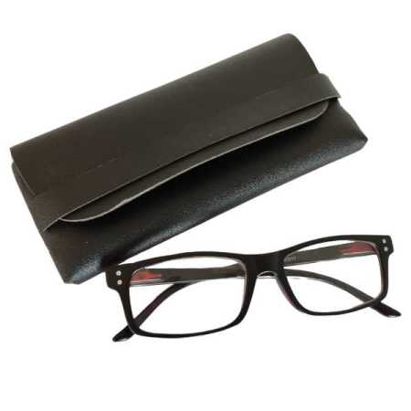 Black PU Leather Glasses Case 18 x 8 x 2.8 cm