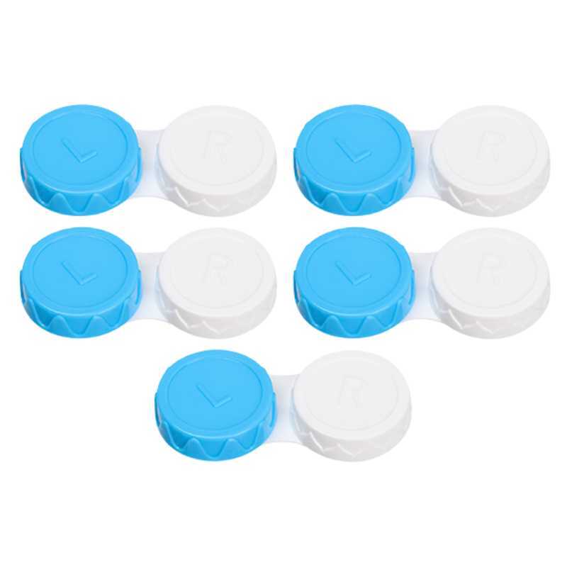 Varioptic Case for Contact Lens 5 Pack Blue and White Colour