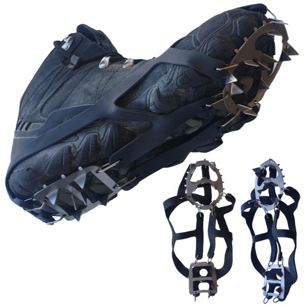 Flexible 18 Teeth Crampons for Hiking Boots and Shoe Fits EU 36-40 | US 6-9