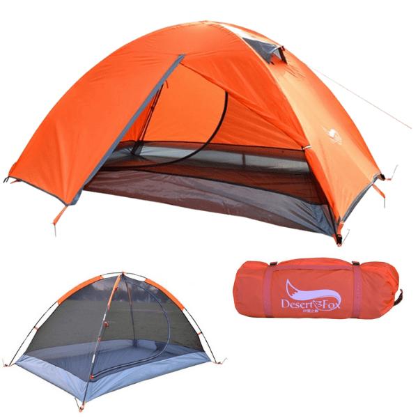 Lightweight 2 Person Tent for New Zealand Adventures Only 1800g Orange
