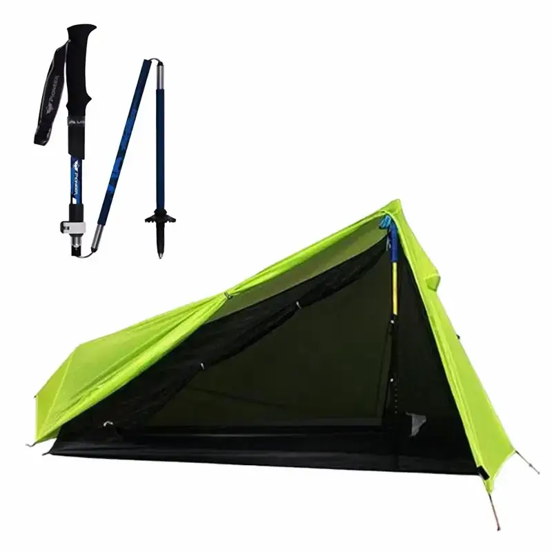 1P Ultralight Hiking Tent with Trekking Pole only 1129 grams