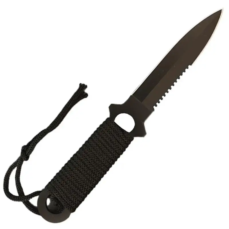 6_21_5cm_Black_Tactical_Knife_with_Leg_Straps.webp