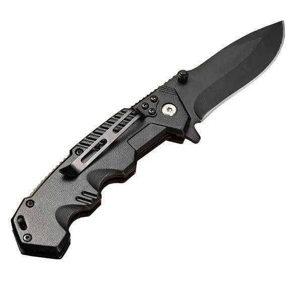 Black Folding Pocket Knife with Belt Clip | Sable