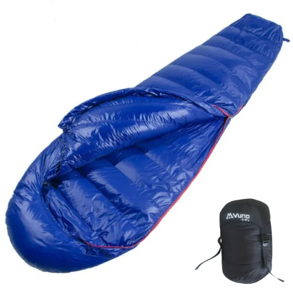 Blue Goose Down Sleeping Bag for Cold Weather Camping -8 to -2°c