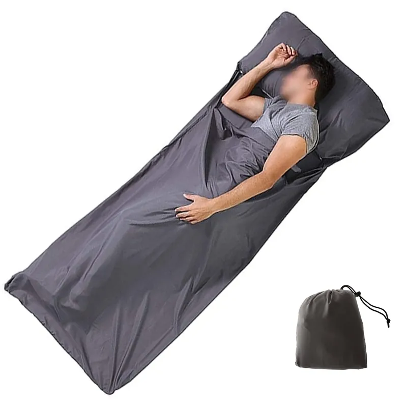 Lightweight Grey Sleeping Bag Liner for Travel and Camping 320g