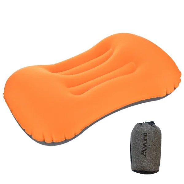 Lightweight Orange Inflatable Pillow for Camping and Travel Only 110g