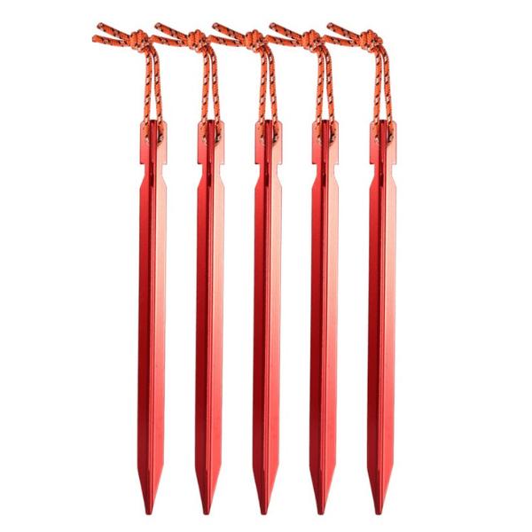Aluminum-tent-pegs-stakes-red