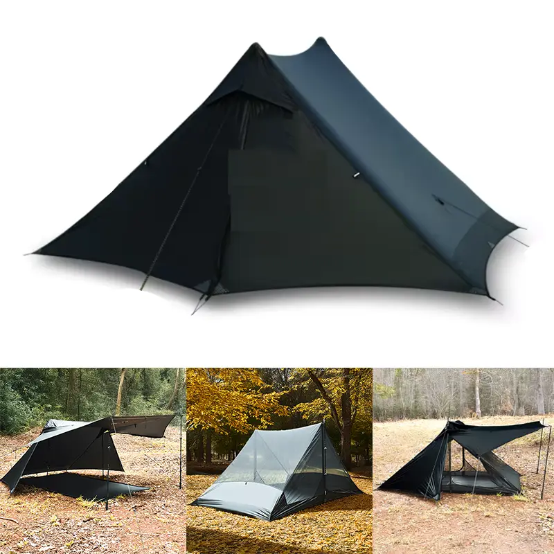 Hiking Pole Tent 2 Person Aricxi Versa2 Black Only 1510 grams Ultralight Poleless Tramping Tent Super Lightweight