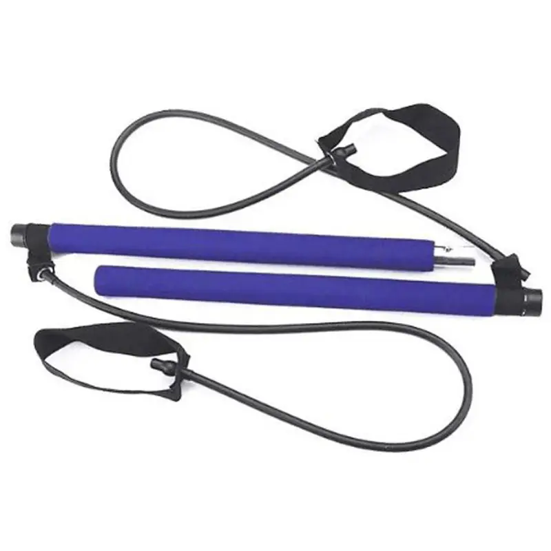 Exercise Pilates Bar with Elastic Latex Resistance Straps