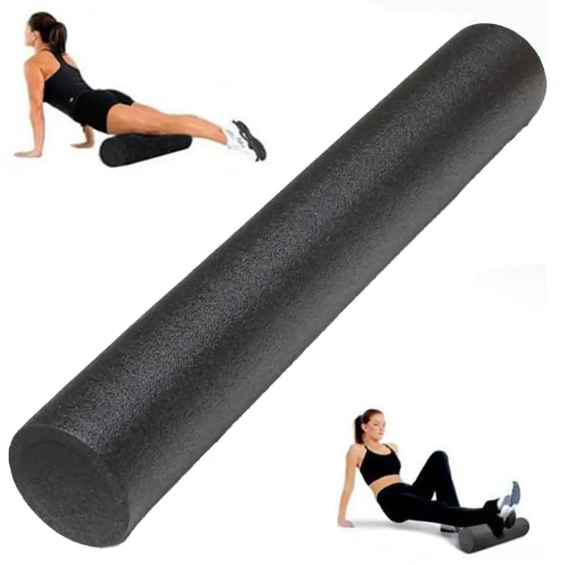 Black Foam Yoga Roller 90cm x 15cm  - Enhance Flexibility and Stability