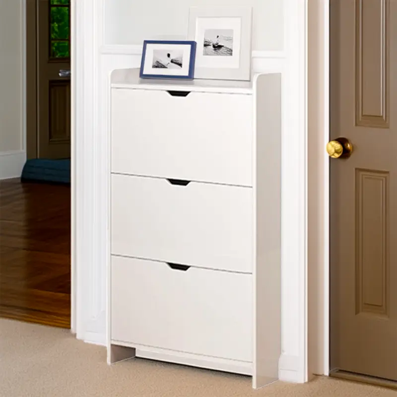 Slim-Small-Shoes-Rack-Organizer-Entrance-Cabinet-with-Flip-Shelves-in-hallway.webp