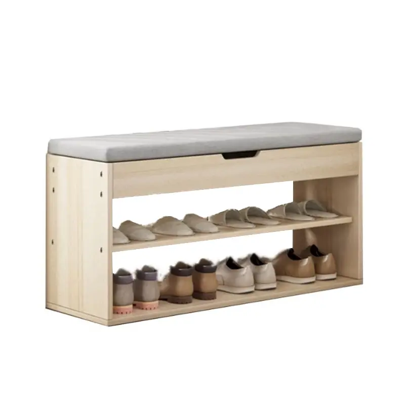 Shoe-Rack-Bench-Seat-2-Tier-Storage-with-Cushioned-Top-Light-Maple-Finish-main-image-altb-nz.webp