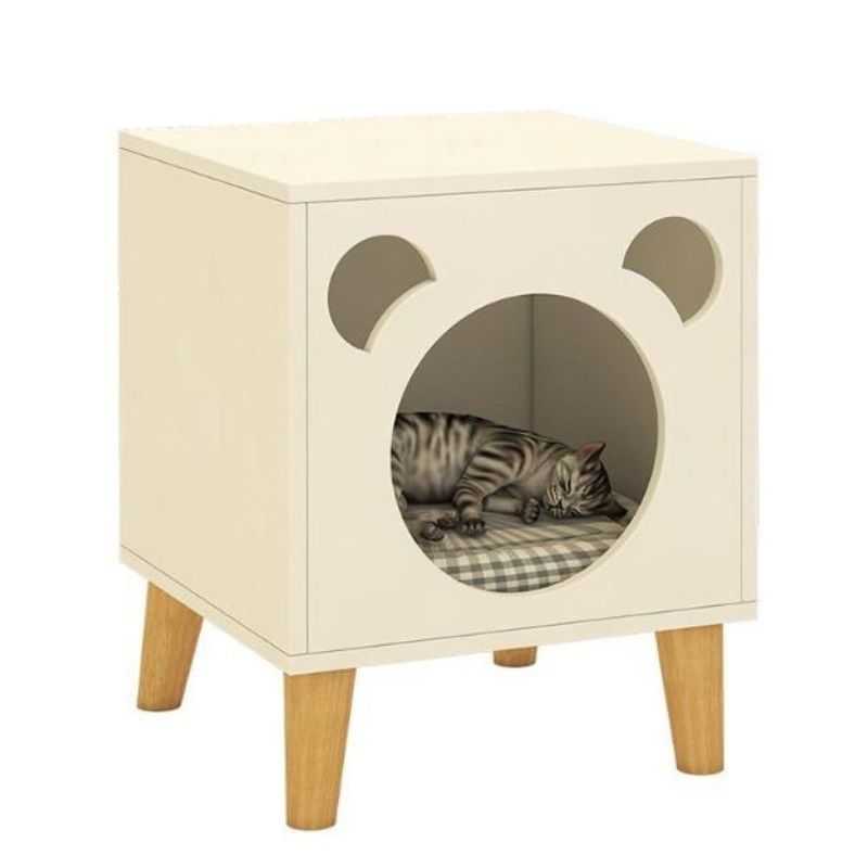 Bedside Table with Built in Cat House Cat Bed