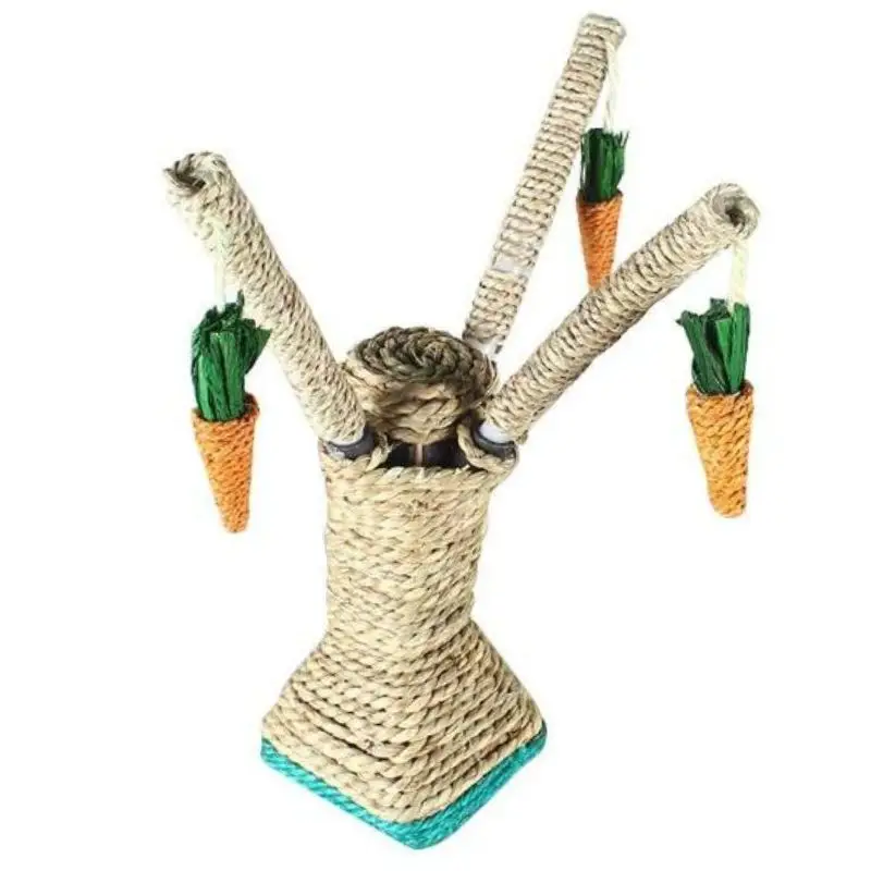 Cat Playing Scratching Toy Tree with Hanging Carrots for Kittens