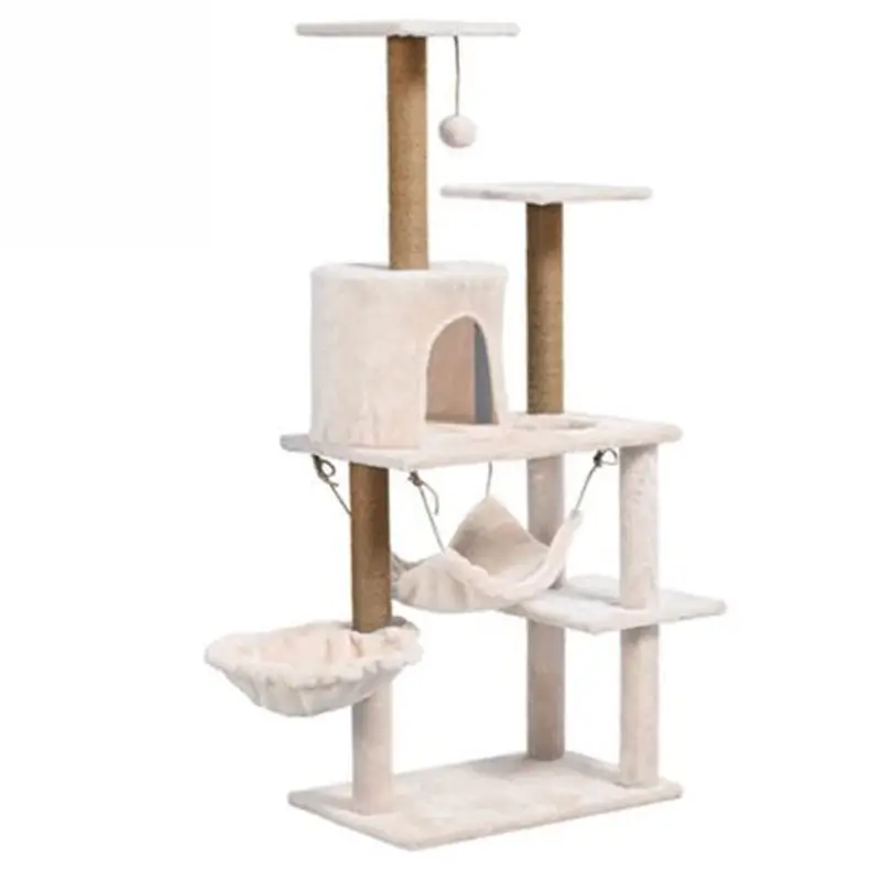 Large Cat Tree Scratching Post Multi-Level Climber with Cozy Hideaway