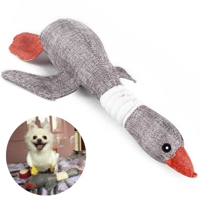 Wild Goose Squeaker Toy Pet Chew Toy for Dogs (Grey)