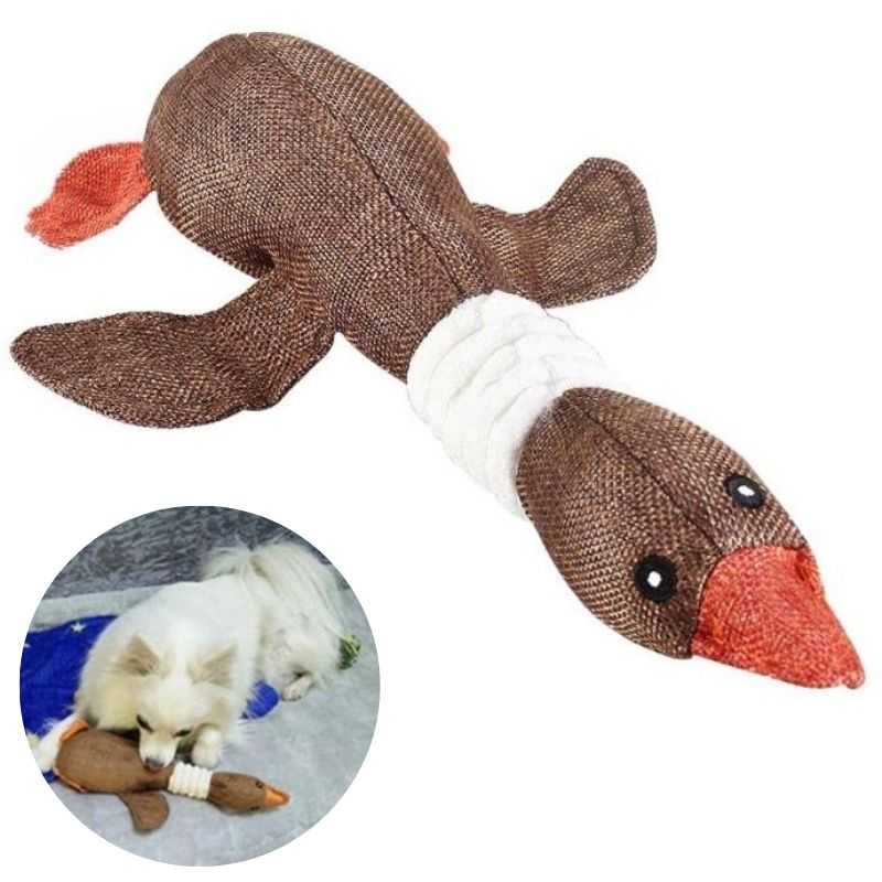 Wild Goose Squeaker Toy Pet Chew Toy Brown for Dog (Brown)