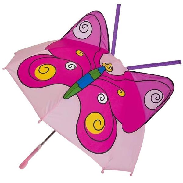Kids Umbrella Pink Butterfly for Small Children