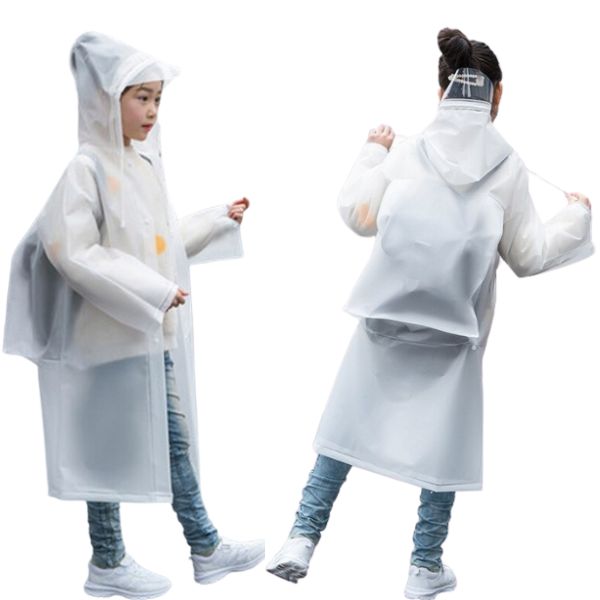 Kids Raincoat with Bag Cover for Boys and Girls (M)