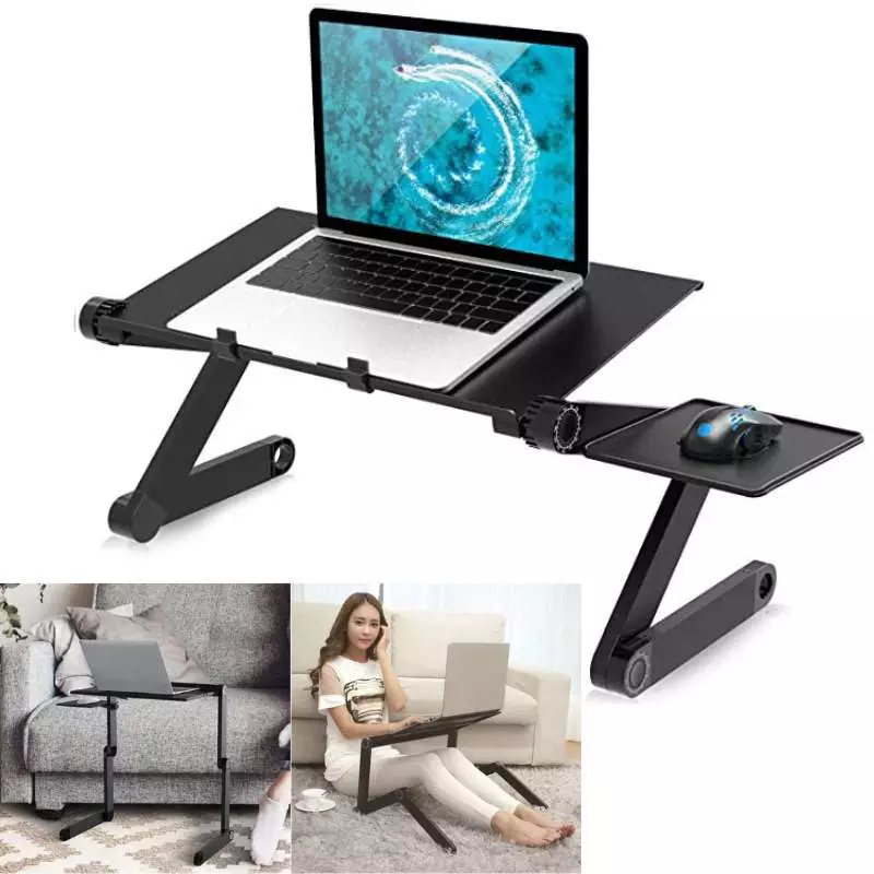 Black Folding Laptop Table for Couch Bed Floor or Chair