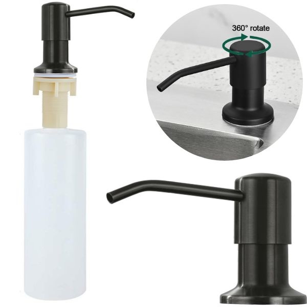 Black-Soap-Dispenser-Pump-with-Under-Sink-300ml-Bottle-
