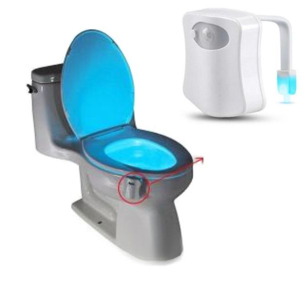 1pc 8-color Led Toilet Night Light With Human Motion Sensor For Toilet Bowl  Or Seat