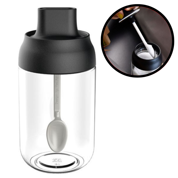 Jar with Spoon 250ml for Spices and Seasoning Jar with Spoon